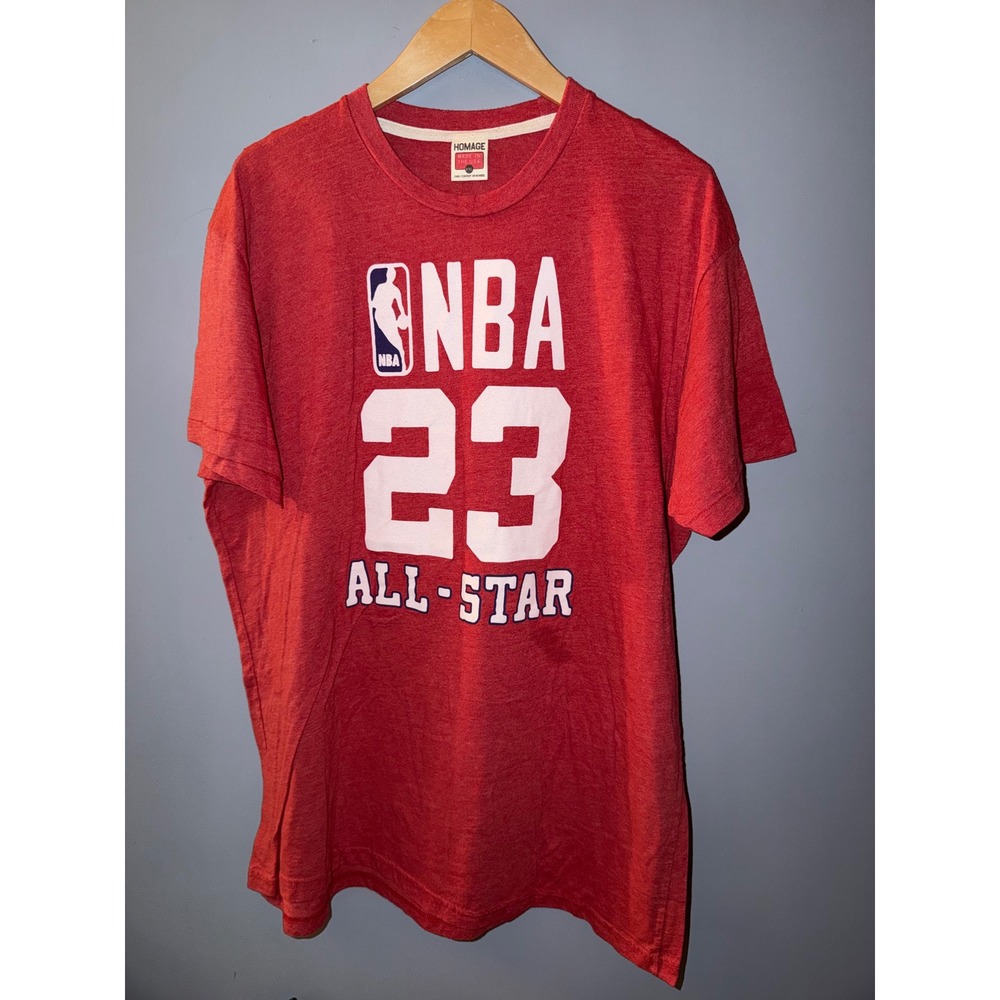 Homage NBA All-Star 23‎ Graphic T-Shirt Mens XXL Red Heather Made in USA